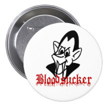 Cute Bloodsucker Vampire Cartoon Halloween Button