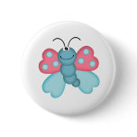 cute blue and pink butterfly buttons