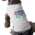 cute blue and pink butterfly pet tee