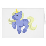 Cute Blue and Yellow Unicorn Card