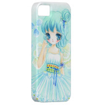 Cute blue anime fairy girl
