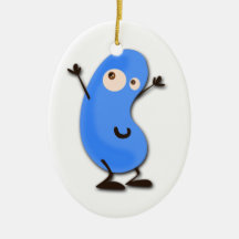 Cute Blue Bean Monster Christmas Tree Ornament