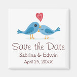 Cute blue bird couple wedding save the date magnet