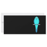 Cute Blue Bird. Parakeet. Black Rack Card Template