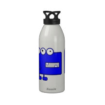 Cute Blue Cartoon Monster Water Bottles