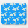 Cute Blue Cartoon Unicorn Herd!! mousepad