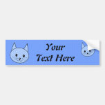 Cute Blue Cat Bumper Stickers