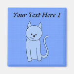Cute Blue Cat Cartoon Fridge Magnet