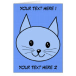 Cute Blue Cat Greeting Cards