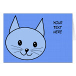 Cute Blue Cat Greeting Cards