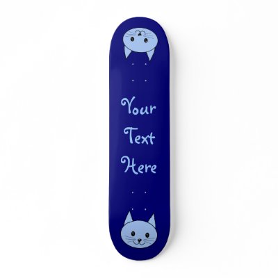 Cute Blue Cat Skate Decks by Animal_Art_By_Ali