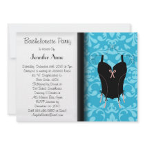 CUTE Blue Corset Sexy Bachelorette Wedding Invite