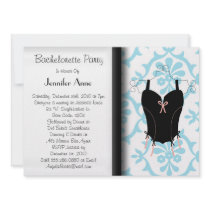 CUTE Blue Corset Sexy Bachelorette Wedding Invite