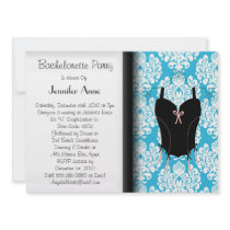 CUTE Blue Corset Sexy Bachelorette Wedding Invite