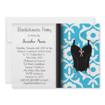 CUTE Blue Corset Sexy Bachelorette Wedding Invite