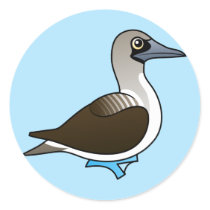 Cute Blue-footed Booby Round Stickers