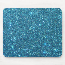 Cute Blue Glitter Sparkles Mouse Pads