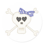 Cute Blue Goth Crossbones stickers