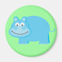 Cute Blue Hippo Magnets