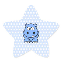 Cute Blue Hippo Sticker