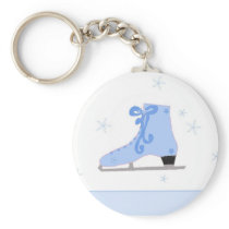 Cute Blue Ice Skate Key Chain