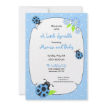 Cute Blue Ladybug Invitation