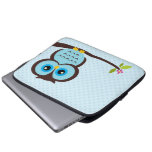 Cute Blue Owl Laptop Computer Sleeves
