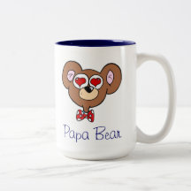 Cute Blue Papa Bear Coffee Mug