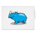 cute blue rhino greeting cards