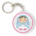 Cute Blue Russian Doll Keychain