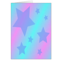 Cute Blue Stars Greeting Card