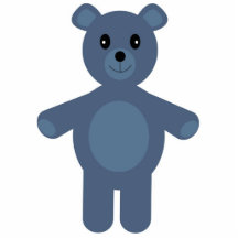 Cute blue teddy bear brooch acrylic cut out