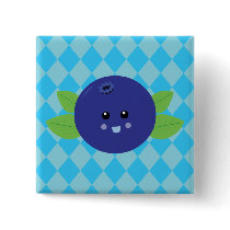 Cute Blueberry Pinback Buttons