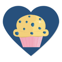 Cute Blueberry Muffin Design Stickers