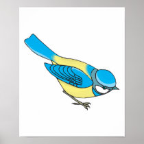 cute bluejay poster