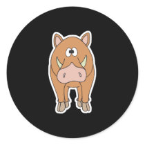 cute boar round sticker