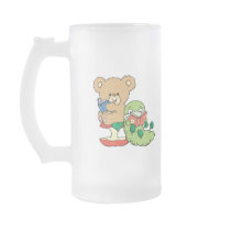 Cute Book Worm and Reading Bear Mug