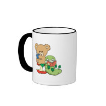 Cute Book Worm and Reading Bear Mugs