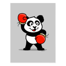 Cute Boxing Panda Post Card