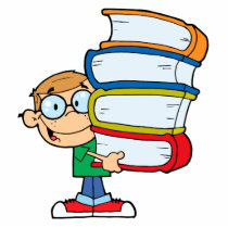 cute boy student with lots of books acrylic cut outs