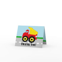 Cute Boy's Dump Truck Thank You Cards