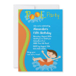 CUTE Boy's Pool Party Birthday Invitation