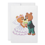 cute bride and groom teddy bears design wedding invitations
