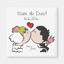 Cute Bride & Groom  Save the Date Magnets