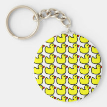 Cute Bright Yellow Rubber Ducky Pattern Key Chains