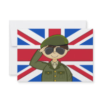 Cute British Army Soldier RSVP Card Personalized Invites