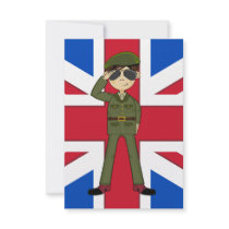 Cute British Army Soldier RSVP Card Invite