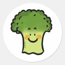 Cute broccoli round sticker
