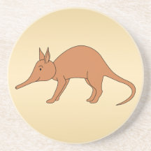 Cute Brown Aardvark Drink Coaster