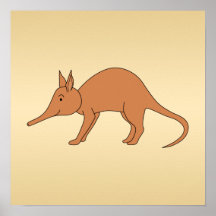 Cute Brown Aardvark Posters